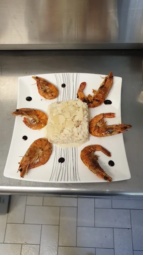 Risotto Au Somon Et Gambas Grillées